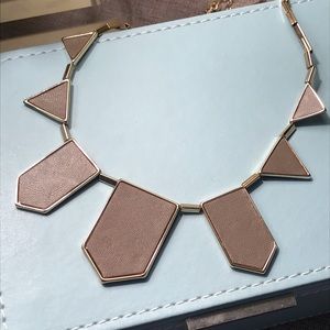 House of Harlow leather & gold statement necklace